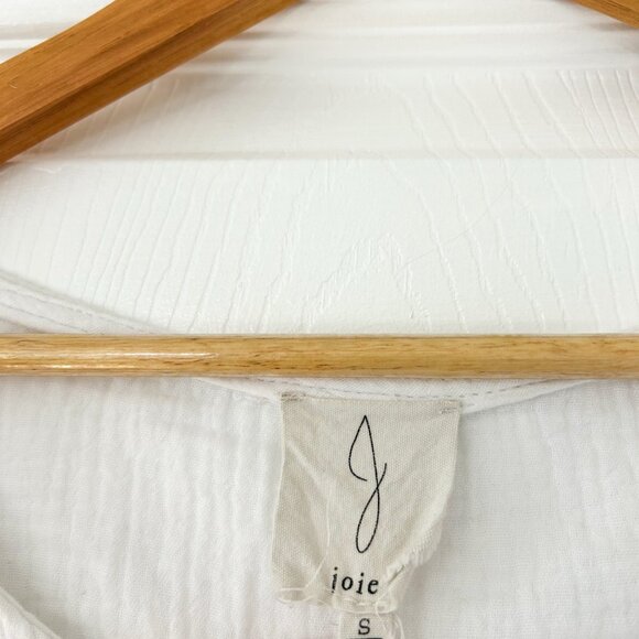 Joie White Cotton Gauze Short Sleeve Boxy Oversize Top Size Small Scoop Neck EUC - Picture 3 of 5